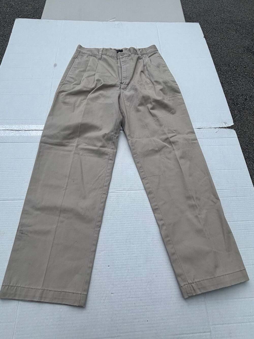 Bossini Men's Beige Pleated Chino Pants W 30 L 32